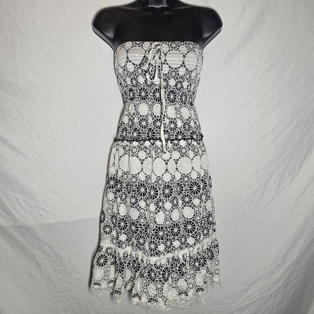 y2k 2000s beachy coastal stretchy a line strapless dress